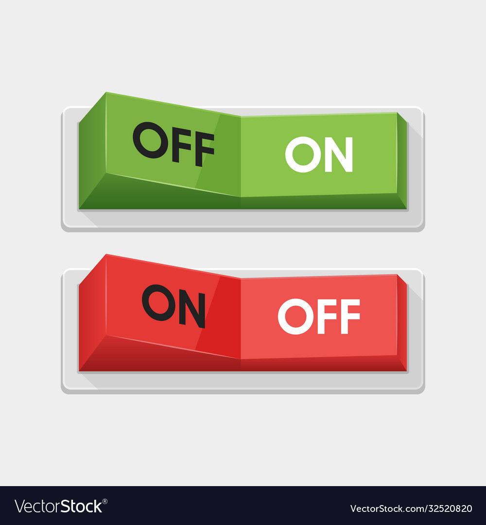 Realistic toggle switch white switches Royalty Free Vector