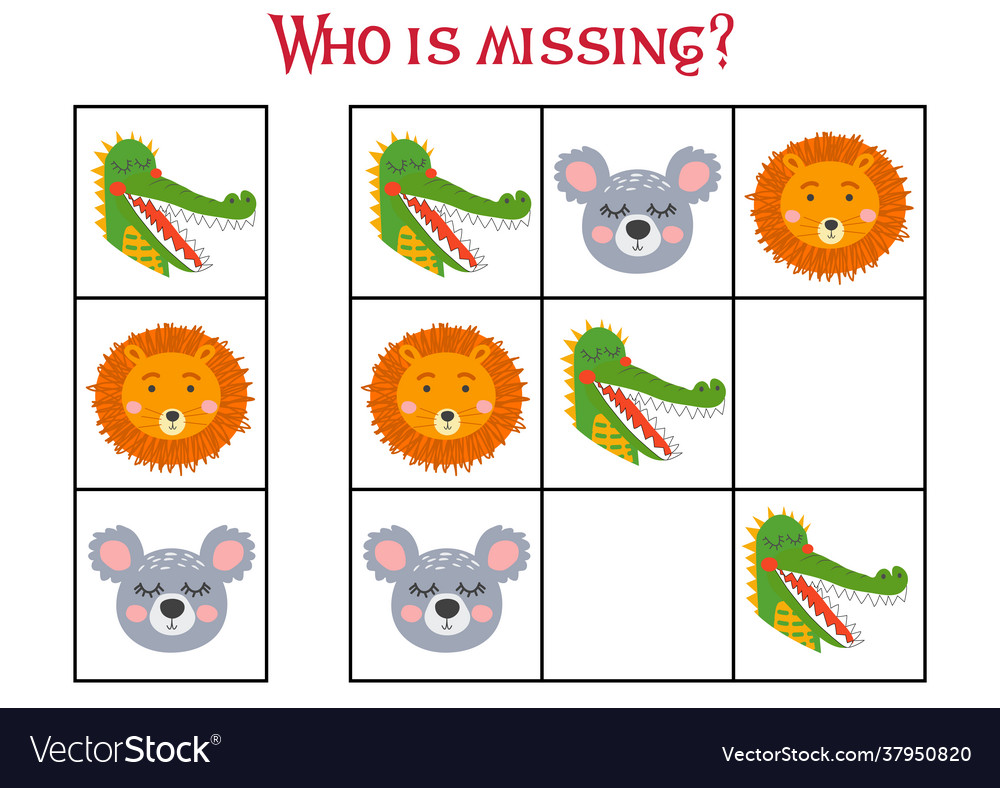 Sudoku game for children with pictures kids Vector Image