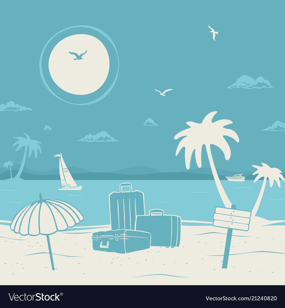 Vacation theme and beach Royalty Free Vector Image