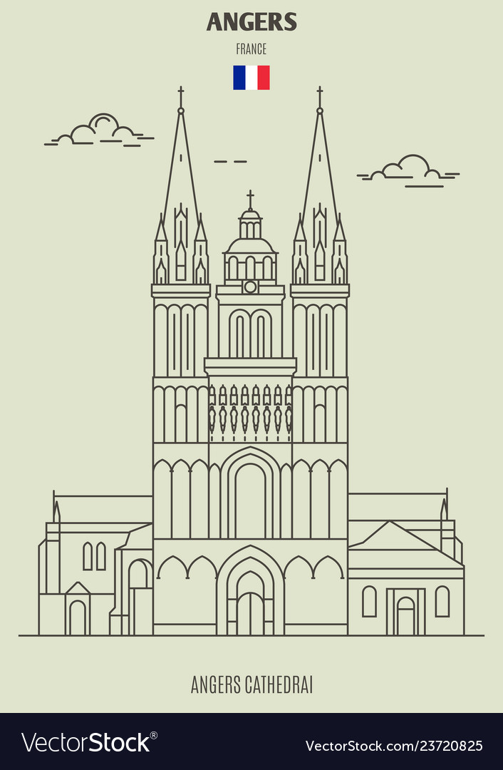 Angers cathedral in Royalty Free Vector Image - VectorStock