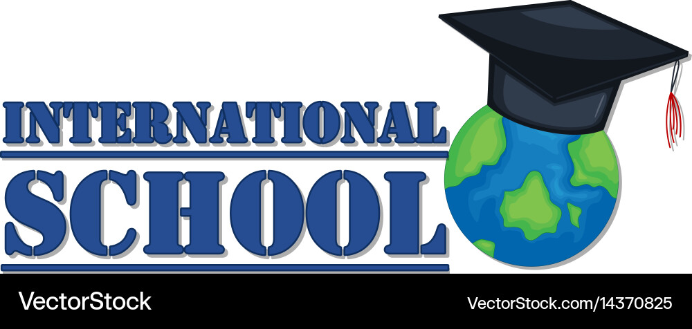 Banner design for international school Royalty Free Vector