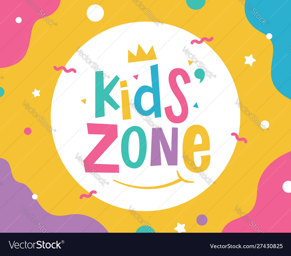 Kids zone banner template Royalty Free Vector Image