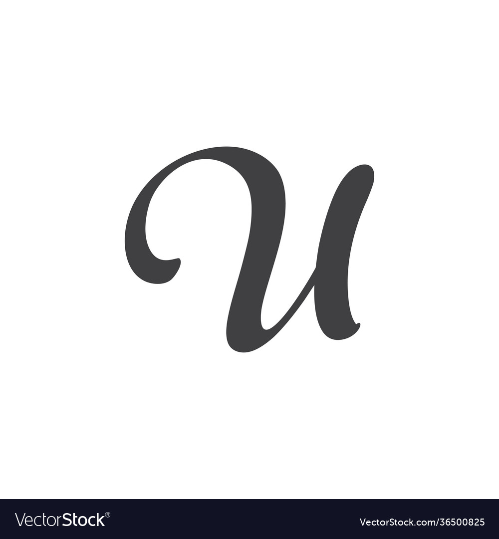 U script. 4 Letter logo.