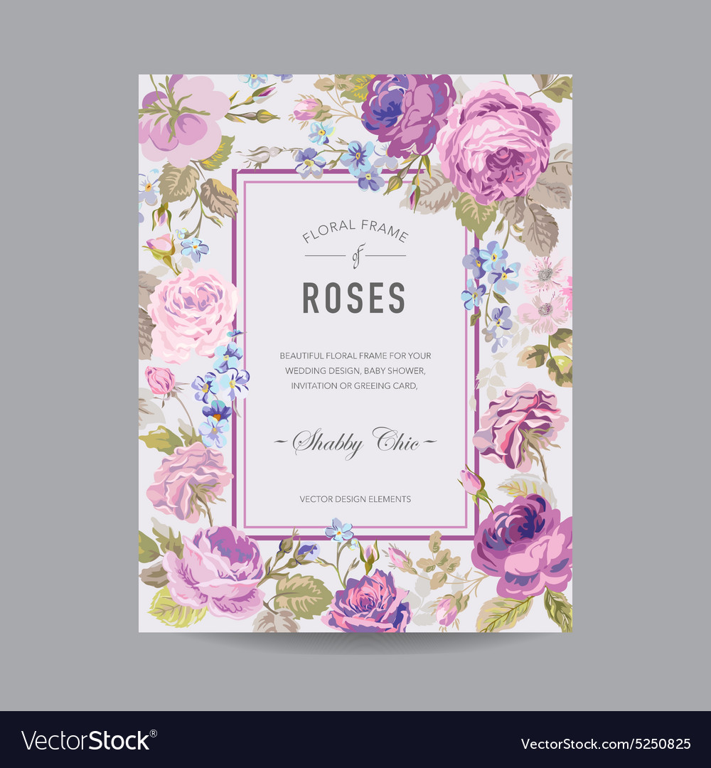 Vintage floral frame - for invitation wedding