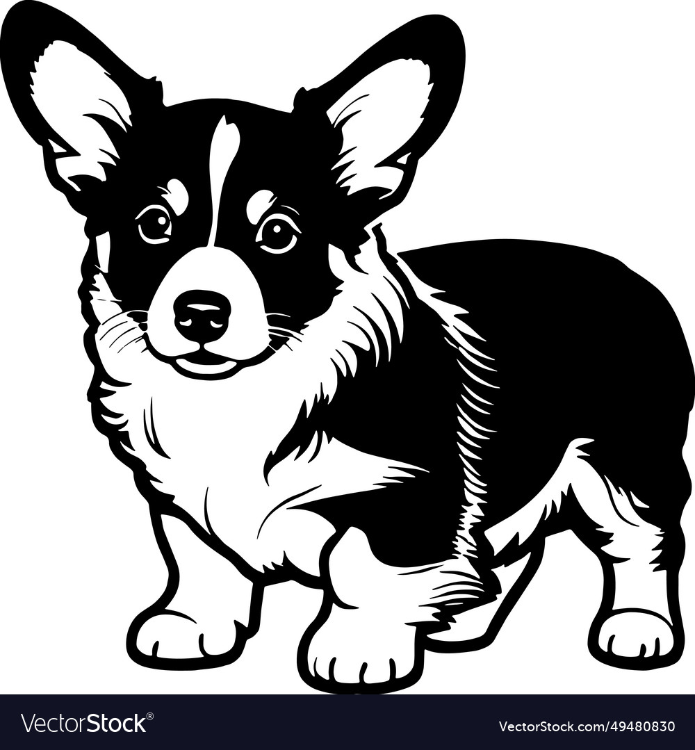 Corgi puppy logo playful silhouette for pet brands