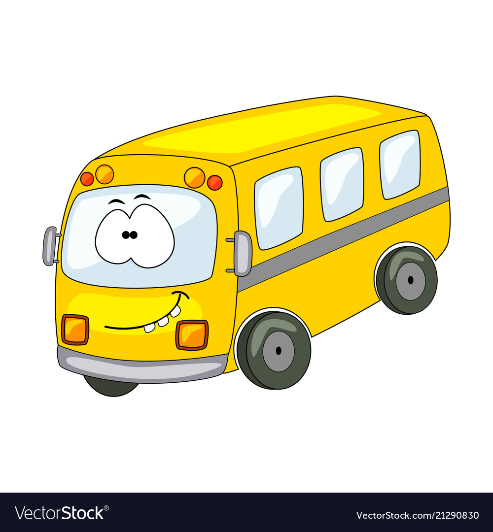 Cute cartoon bus isolated Royalty Free Vector Image