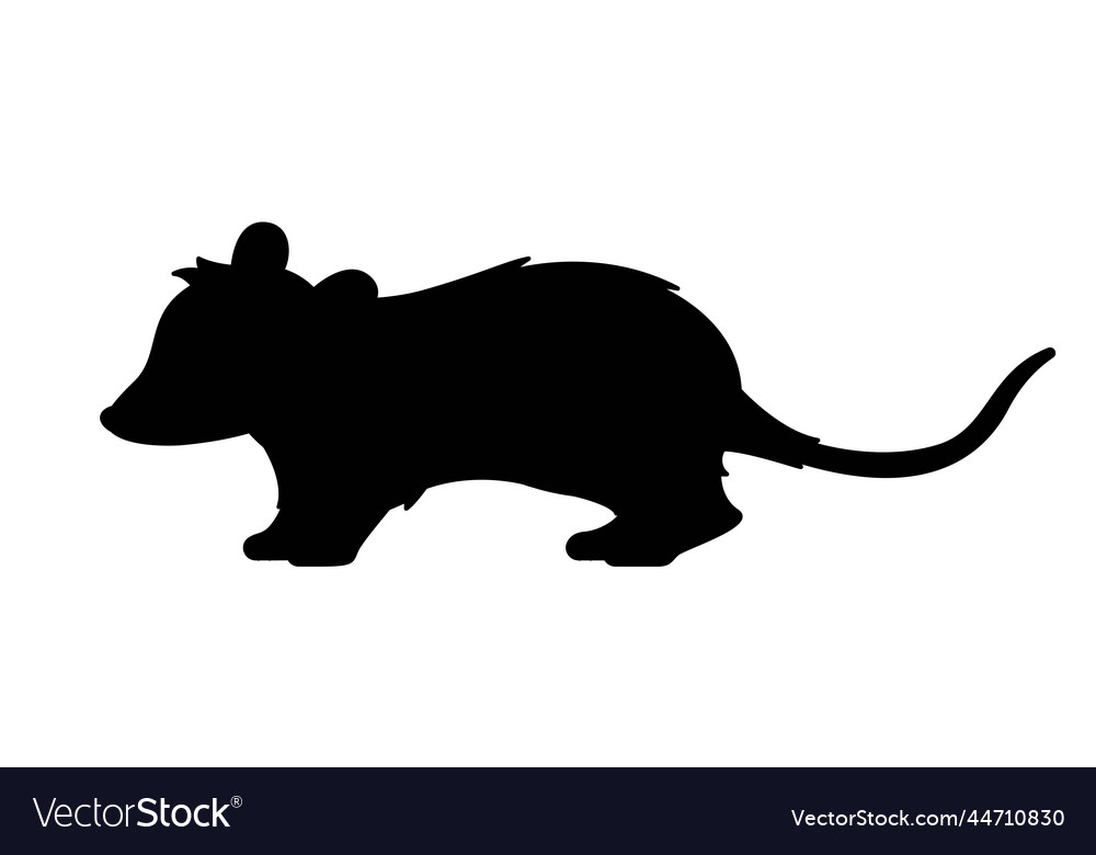 Dark silhouette of opossum Royalty Free Vector Image