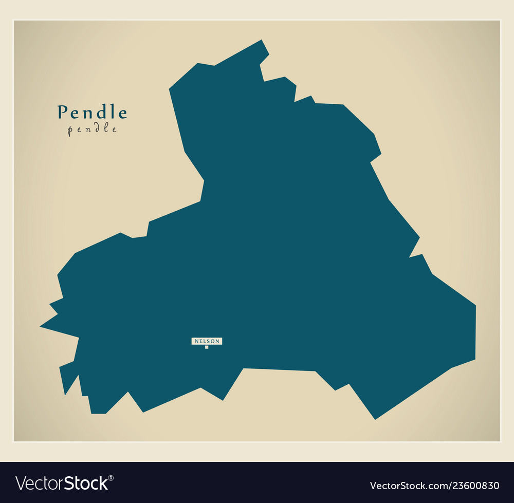 Modern map - pendle district of lancashire Vector Image