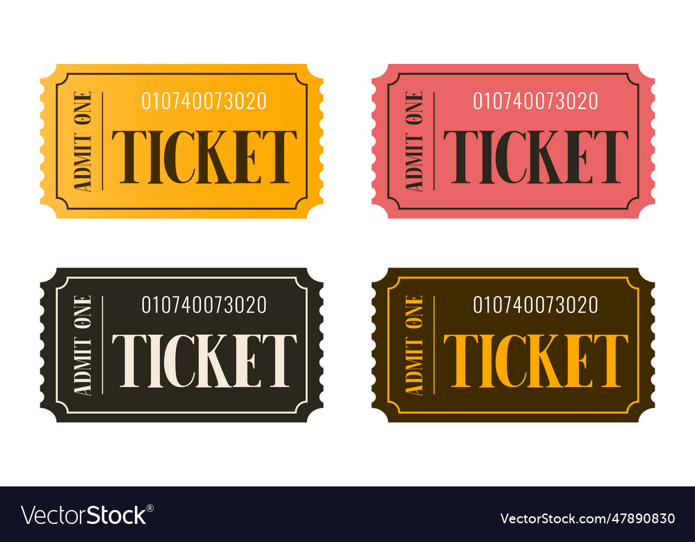 Set of colored tickets Royalty Free Vector Image