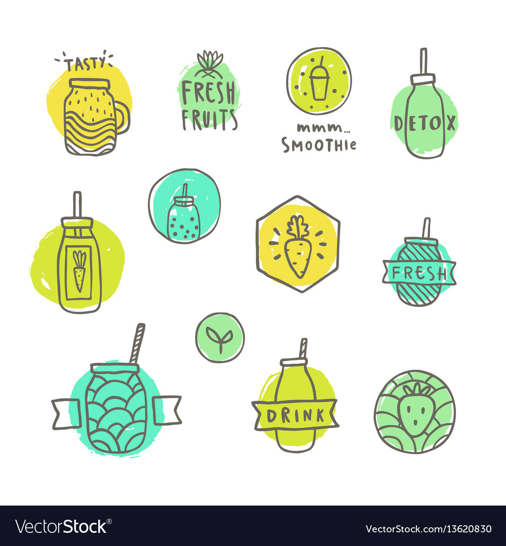 Smoothie Badges Set Royalty Free Vector Image - Vectorstock