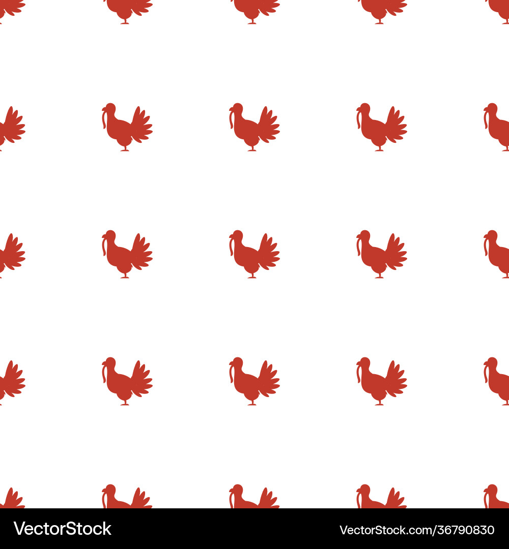 Turkey icon pattern seamless white background Vector Image