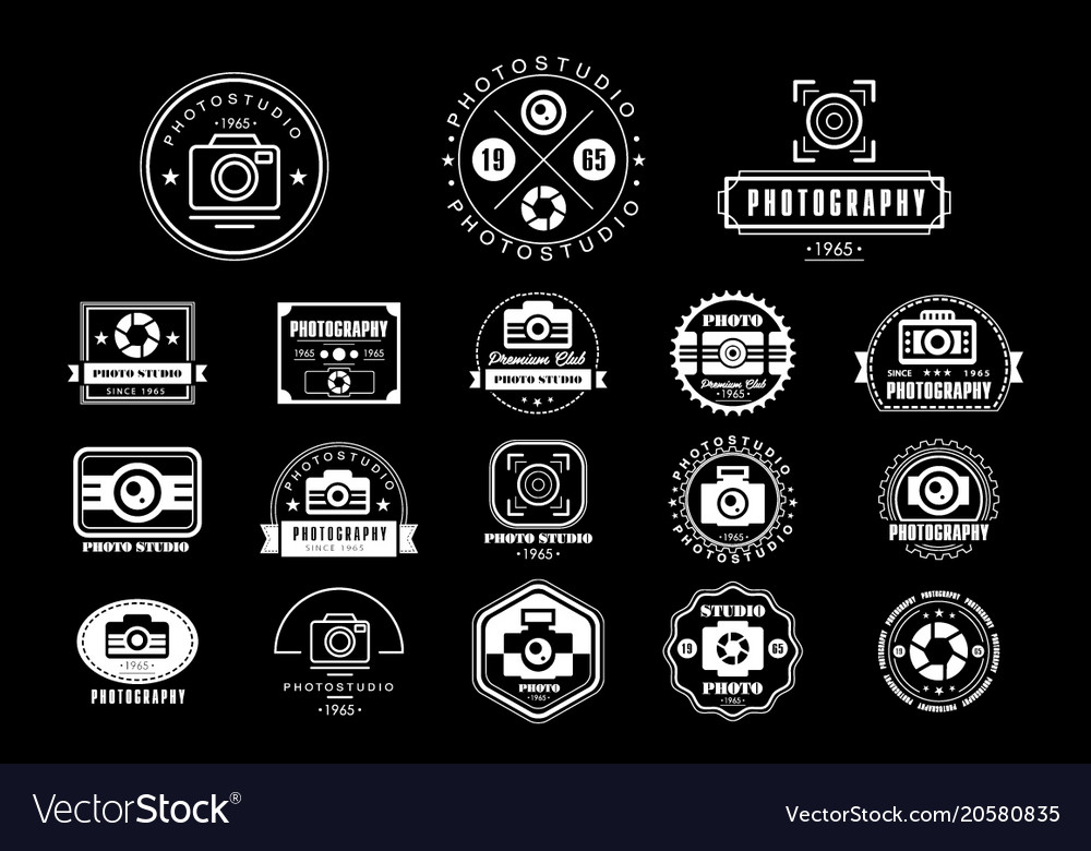 Collection of photography logo templates photo