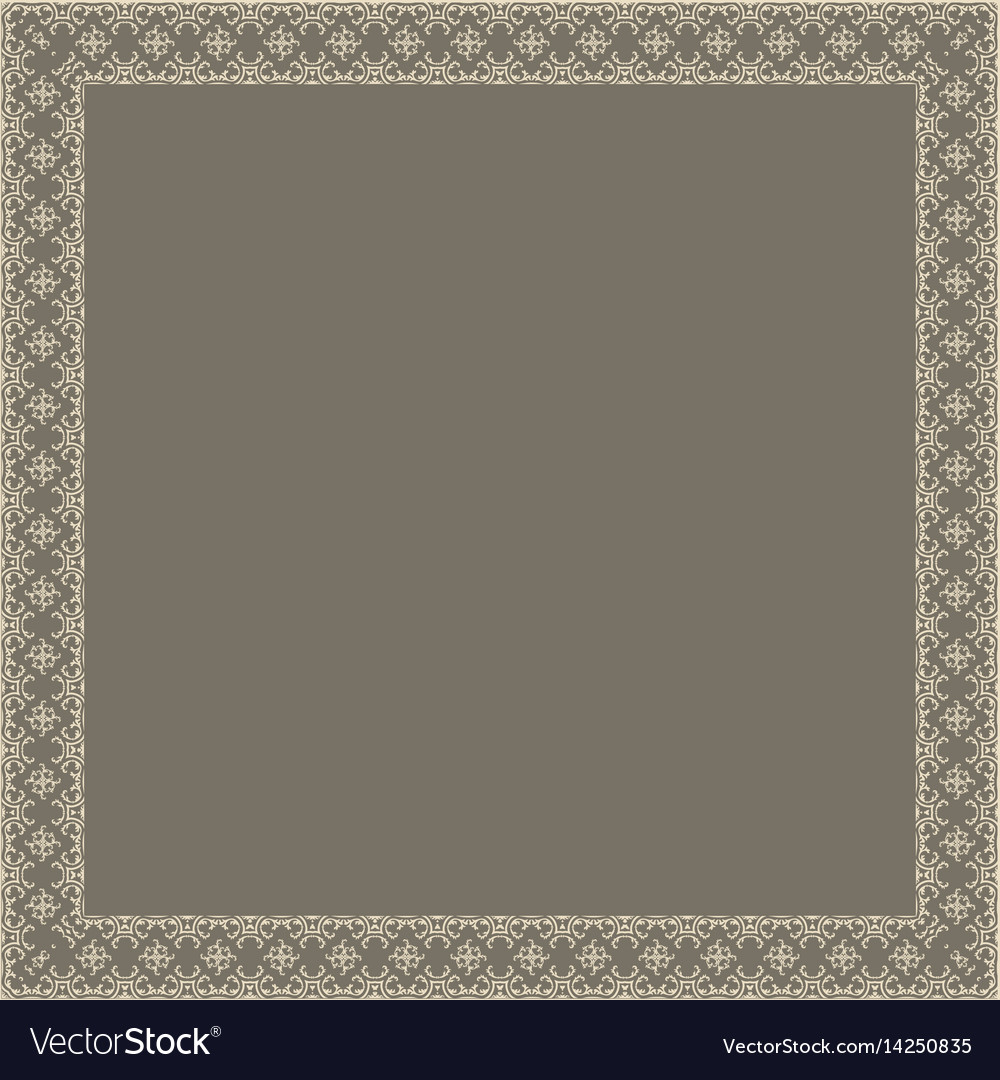 Fine floral square frame decorative Royalty Free Vector