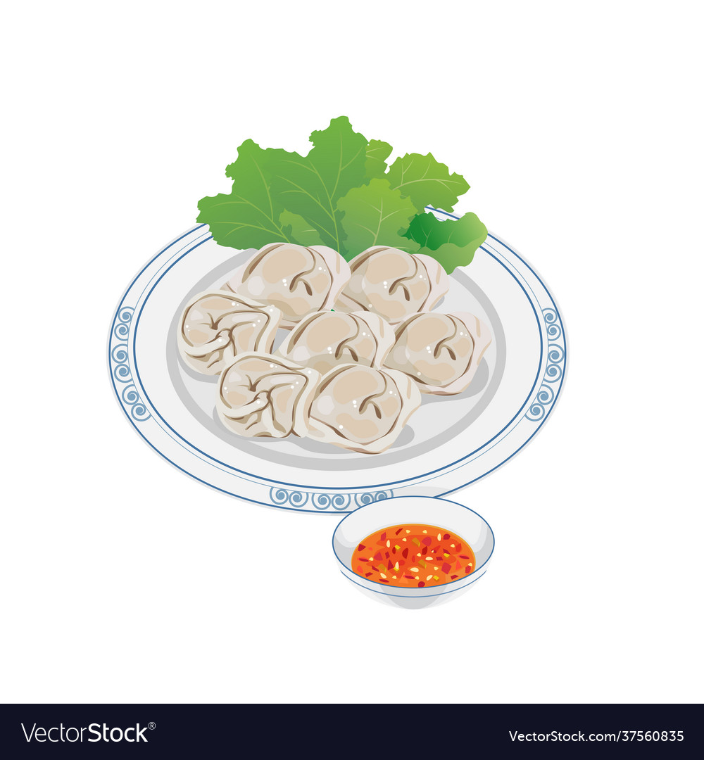 Fish dumpling Royalty Free Vector Image - VectorStock