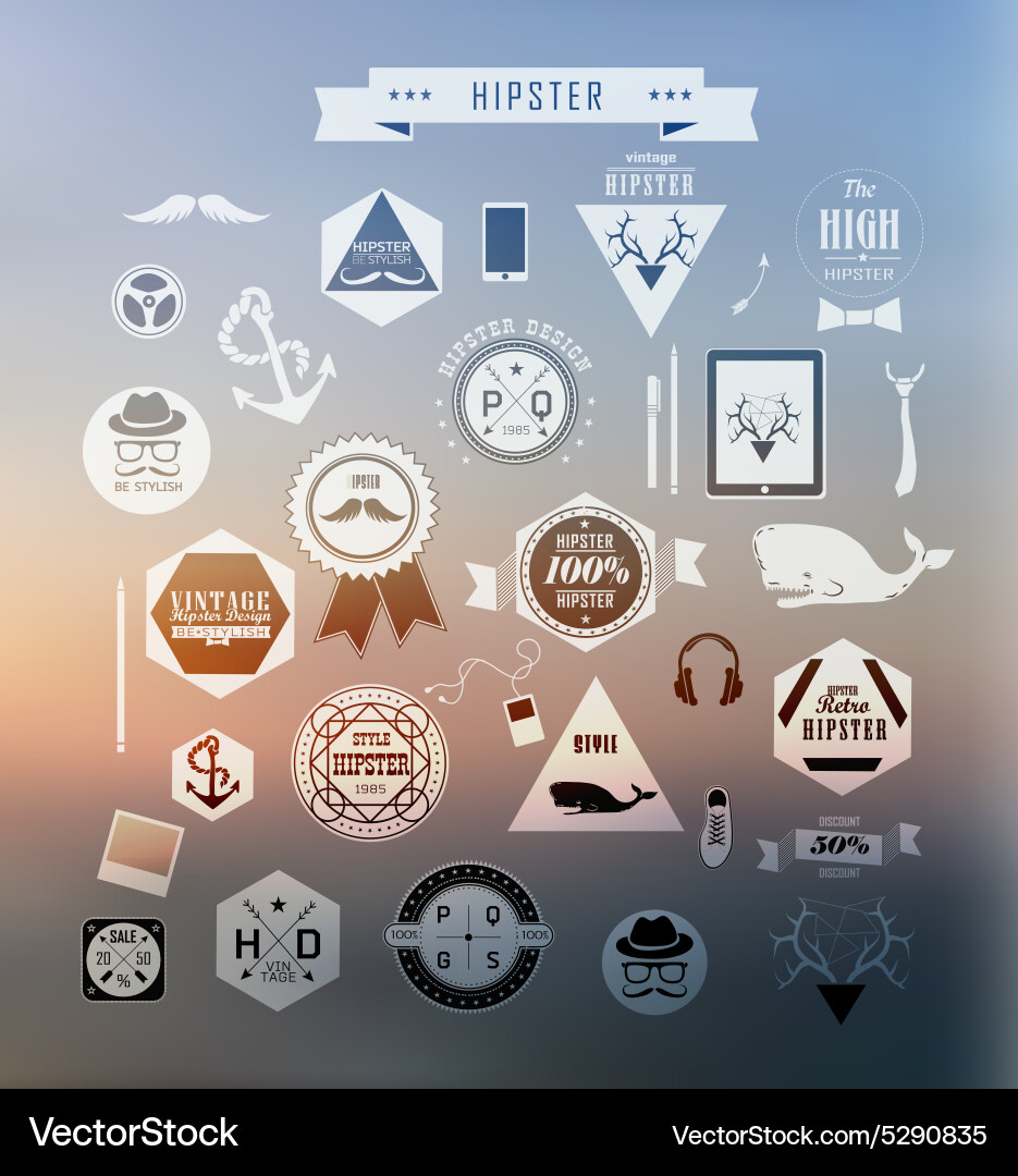 Hipster style elements Royalty Free Vector Image