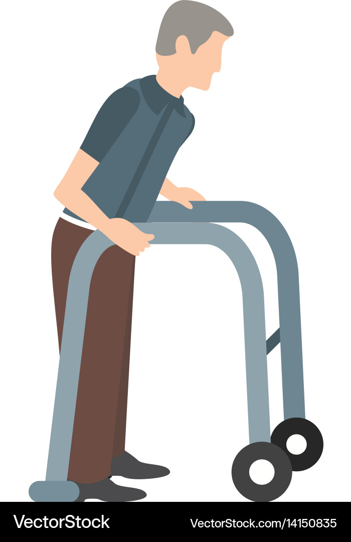 Old man walking Royalty Free Vector Image - VectorStock