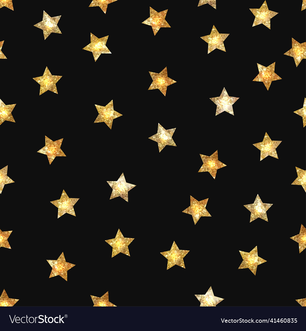 Seamless pattern with shining golden stars Vector Image