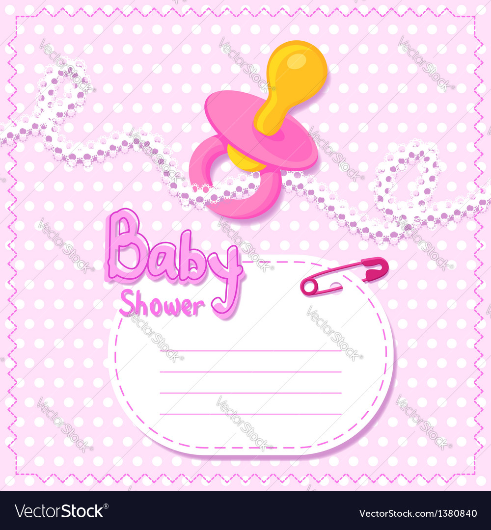 Baby shower pink card template Royalty Free Vector Image