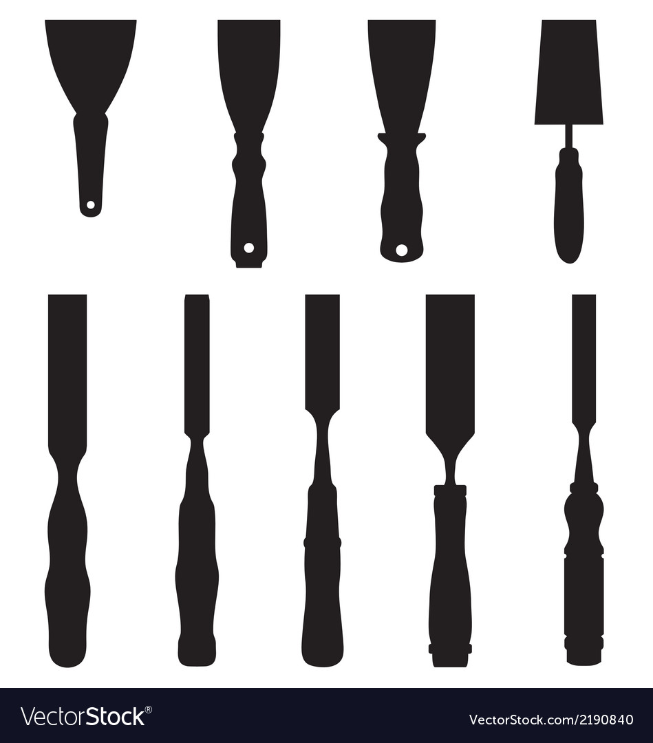 Chisels and spatula Royalty Free Vector Image - VectorStock