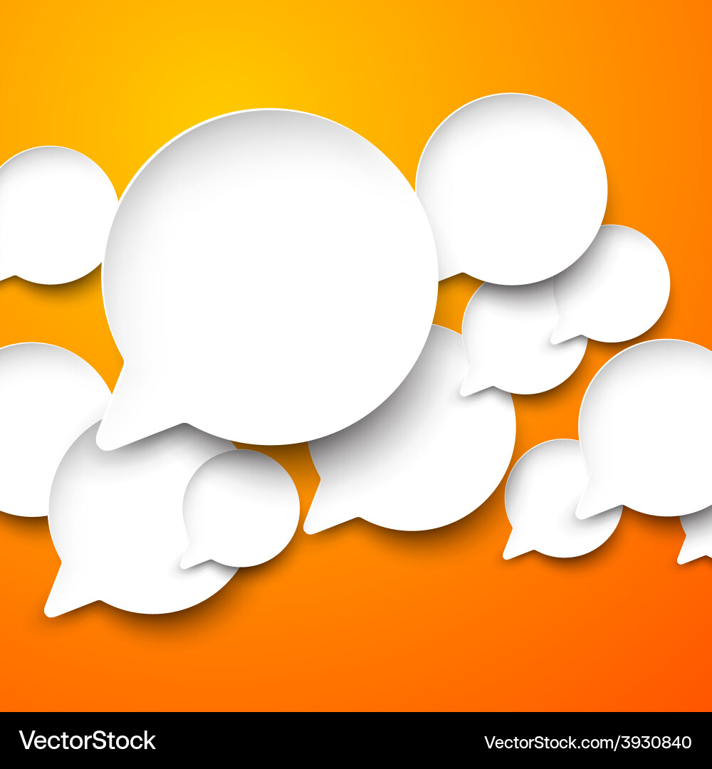 Paper white speech bubbles Royalty Free Vector Image
