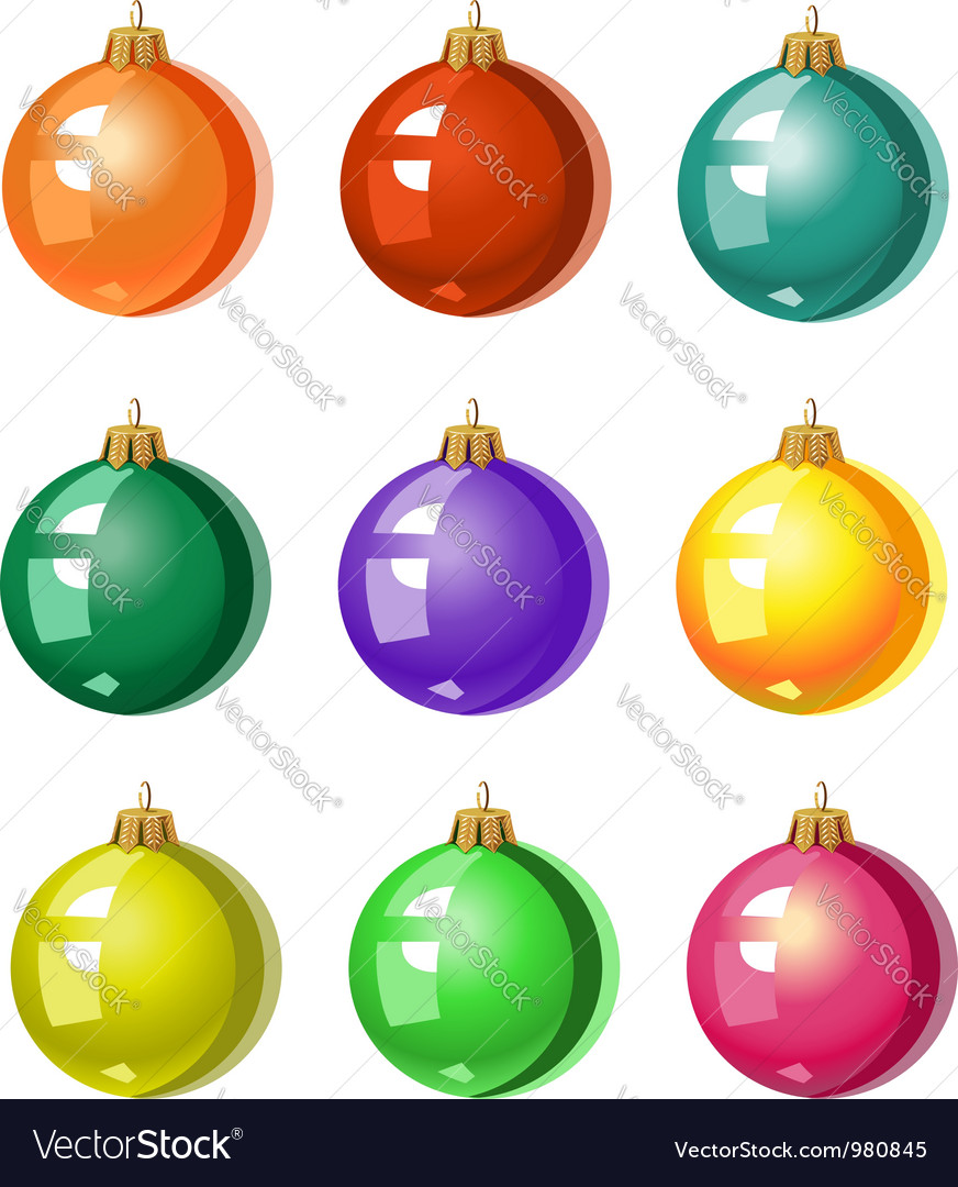 Christmas tree ornaments colored balls 