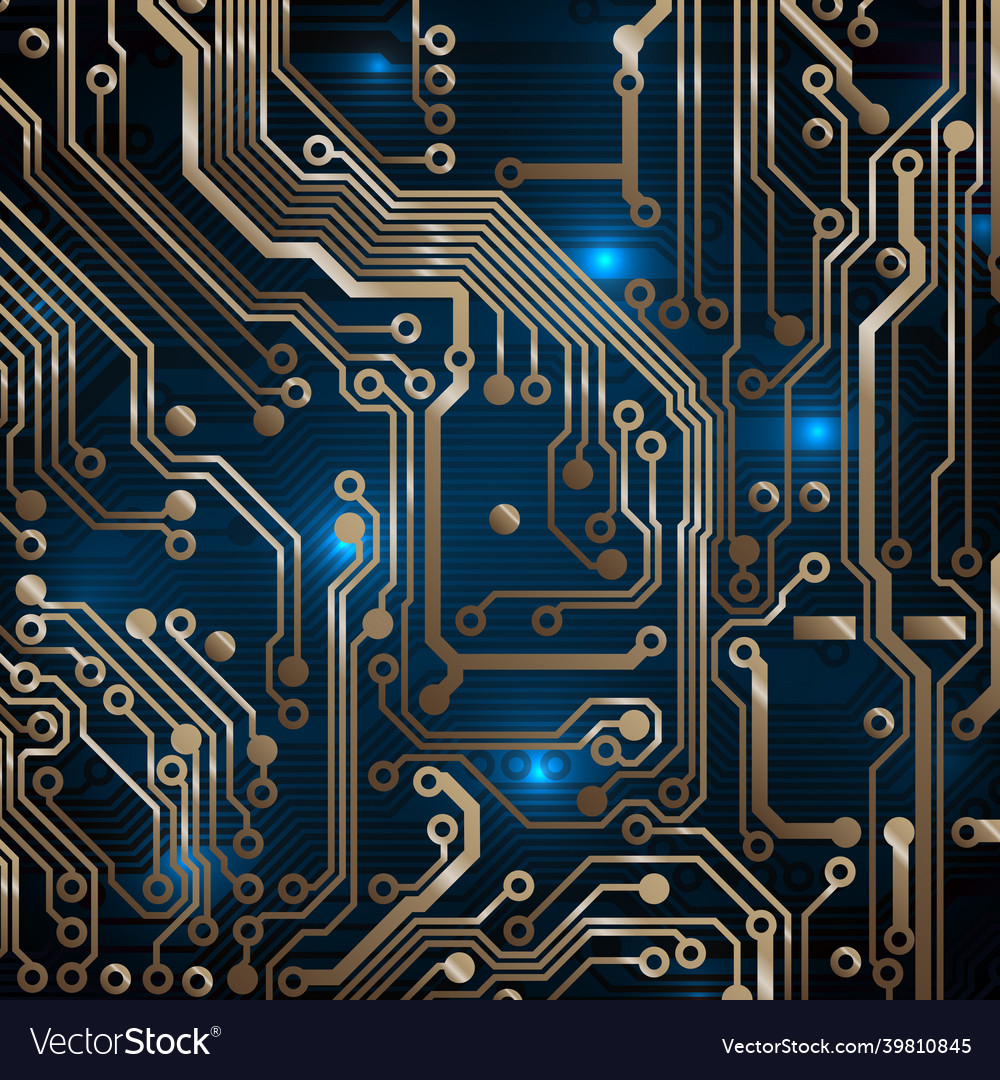 Circuit board background technology concept dark Vector Image