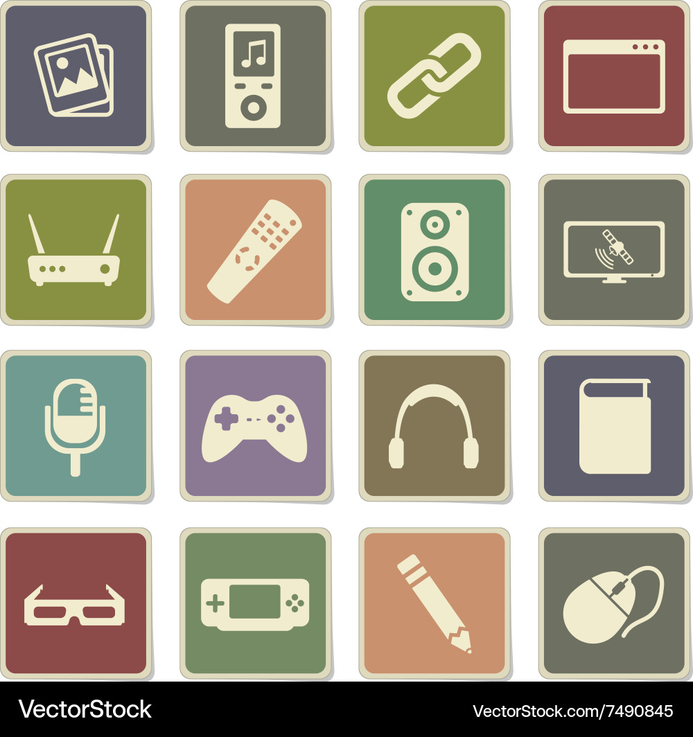 Media simply icons Royalty Free Vector Image - VectorStock