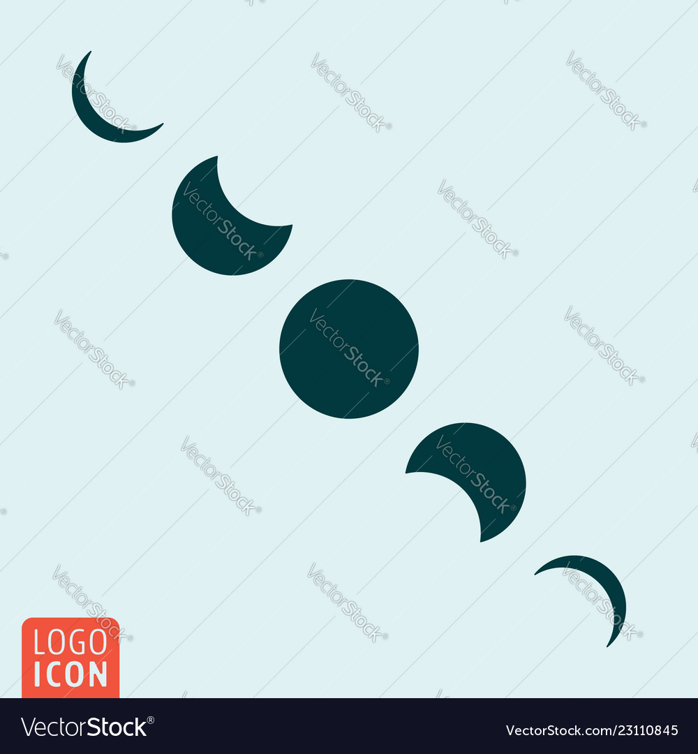 Moon cycles symbol - lunar phases icon Royalty Free Vector