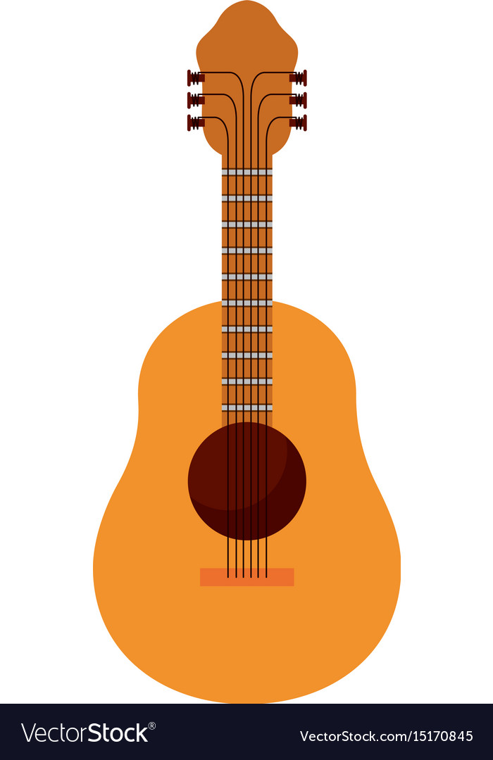 White background with acoustic guitar Royalty Free Vector
