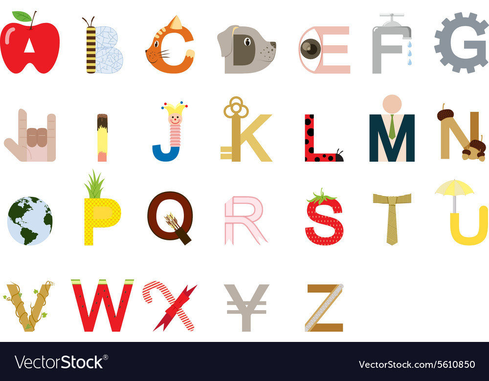 A-z Royalty Free Vector Image - VectorStock