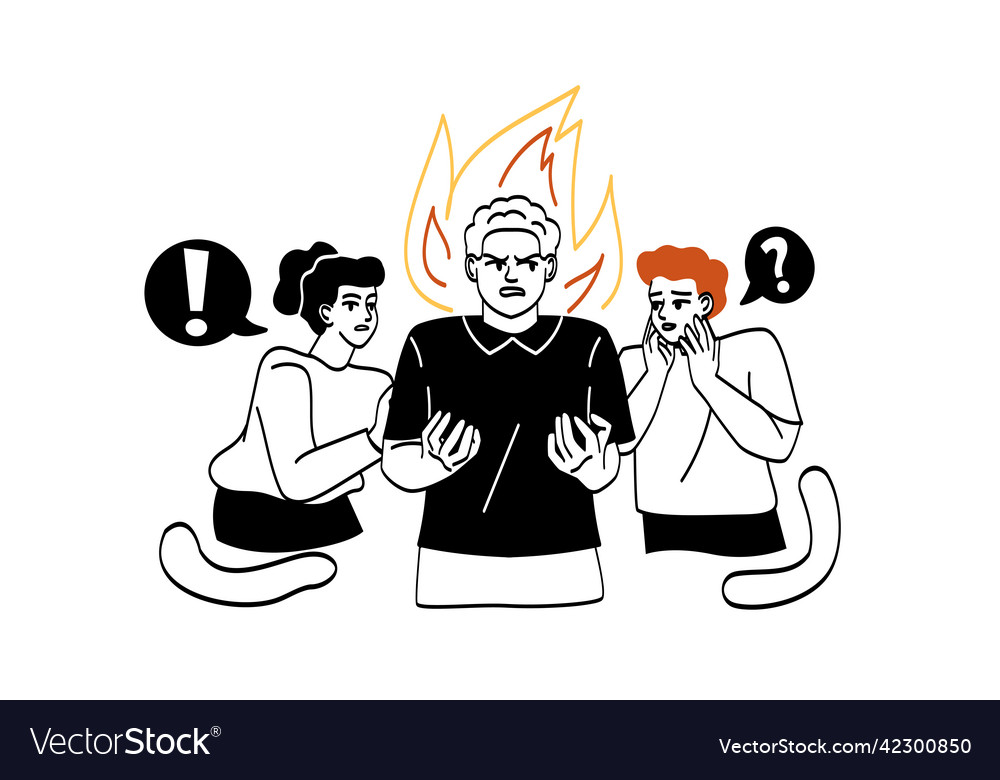 Angry people set Royalty Free Vector Image - VectorStock