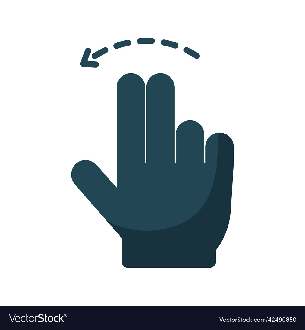 Hand swipe left symbol Royalty Free Vector Image