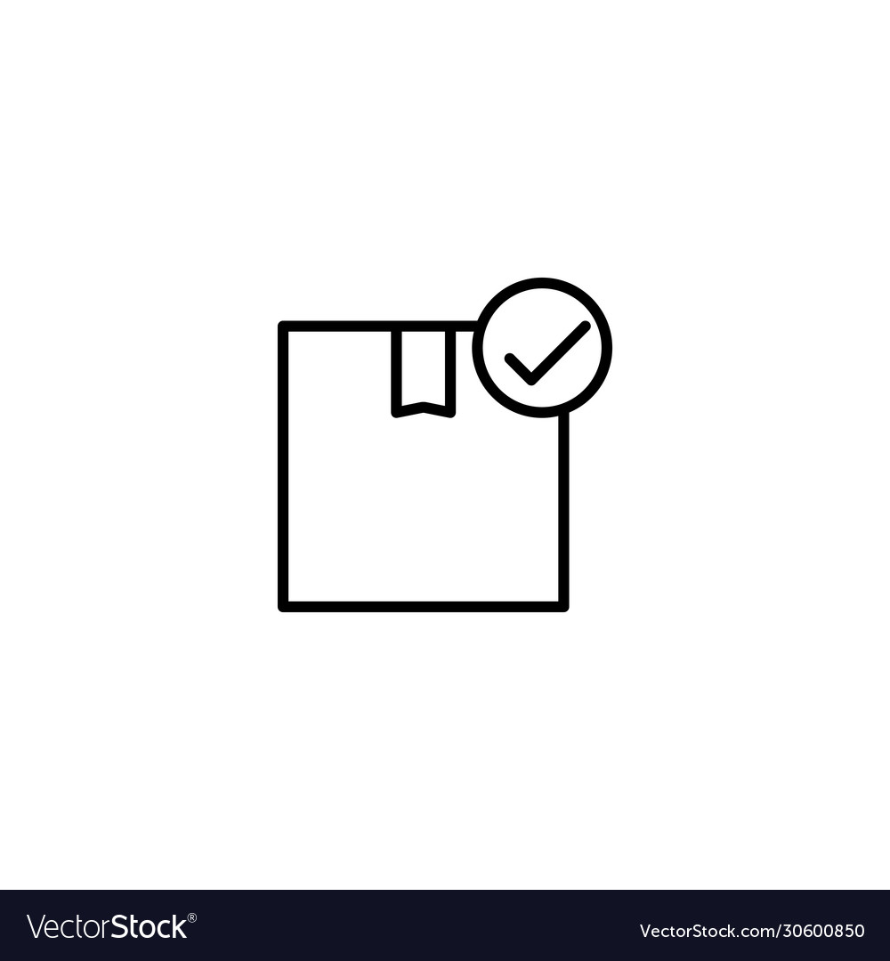 Package approved icon Royalty Free Vector Image