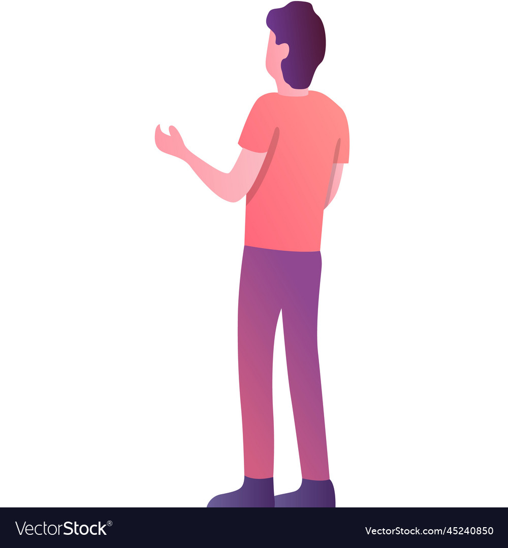 People icon man talking back view Royalty Free Vector Image