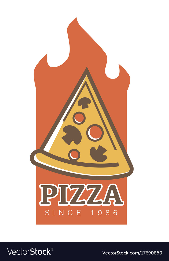 Pizza restaurant since 1986 emblem with slice full