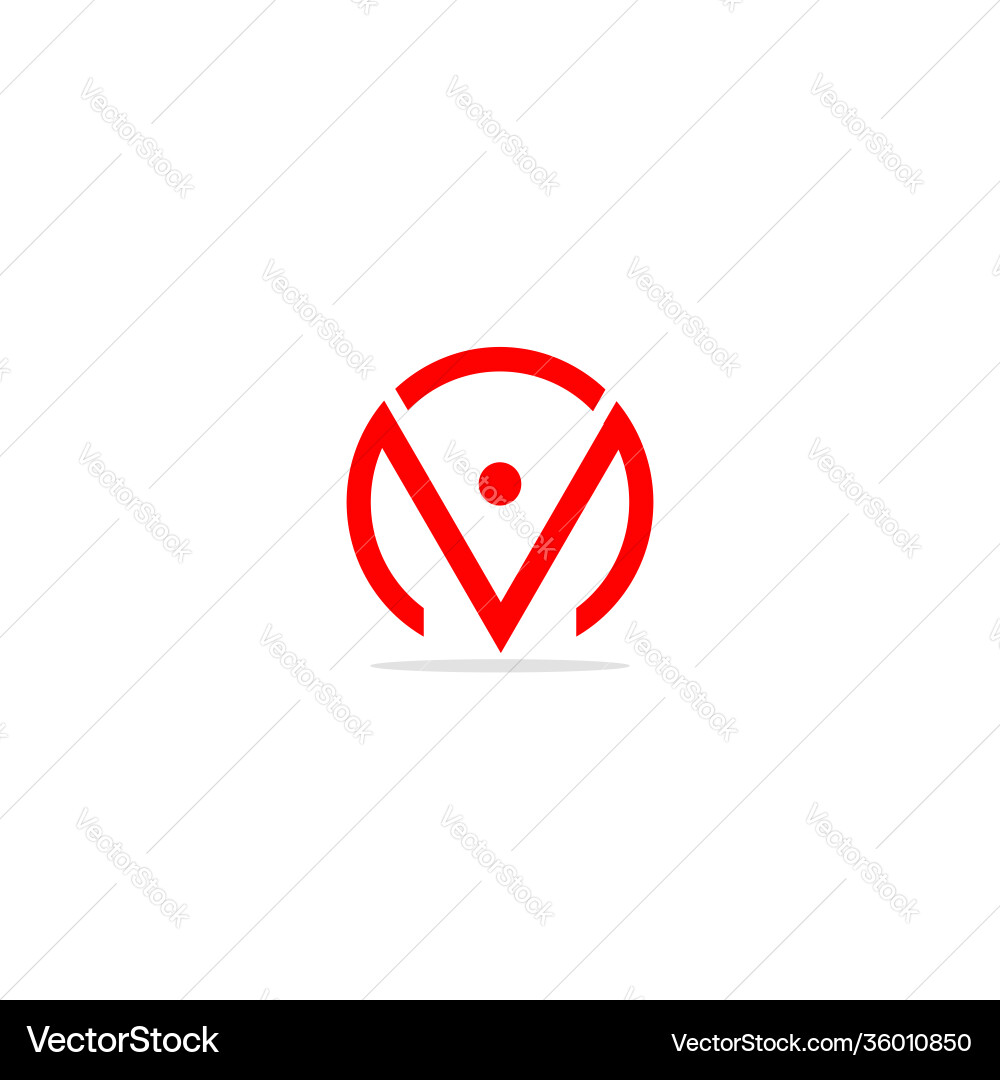 Round line initial logo Royalty Free Vector Image