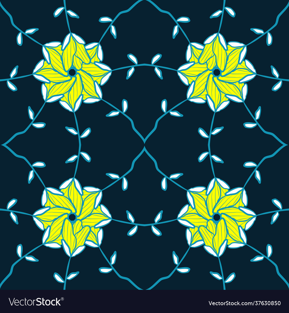 Seamless with yellow leaves pattern