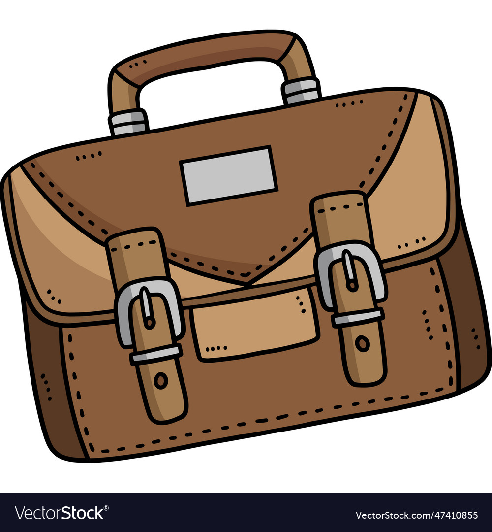 Briefcase cartoon colored clipart Royalty Free Vector Image