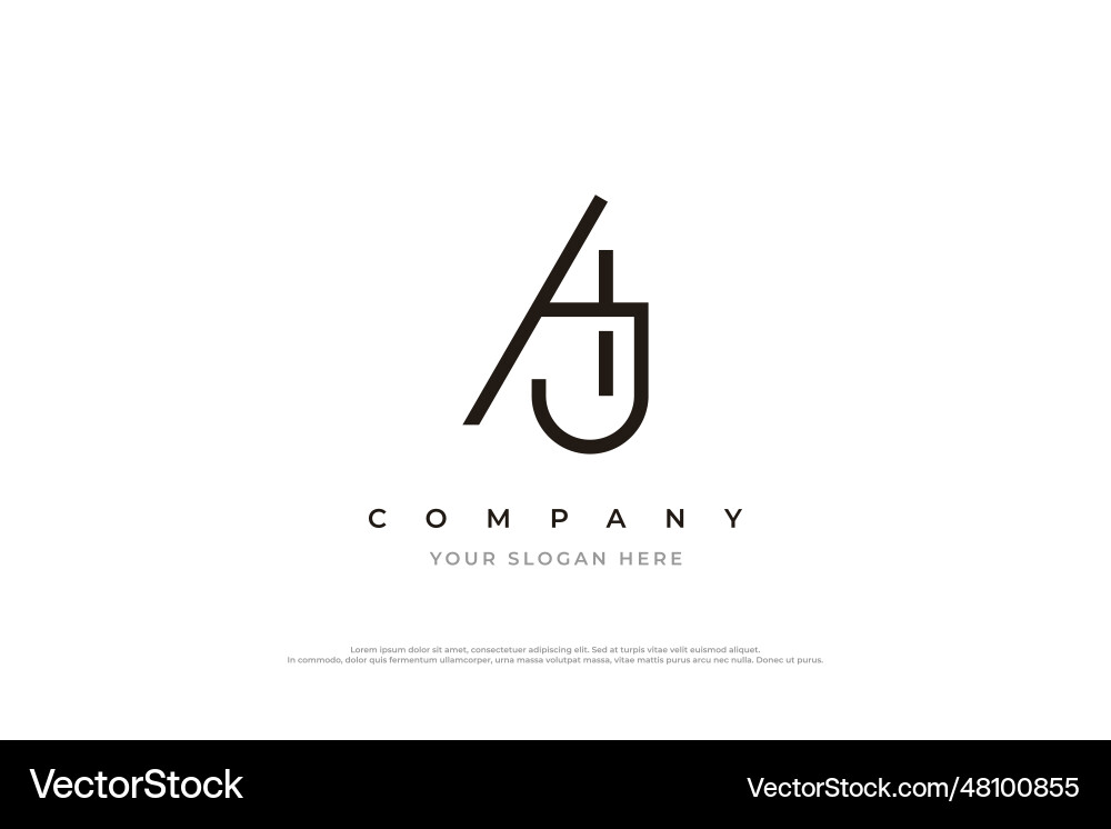 Initial letter aj monogram logo design Royalty Free Vector