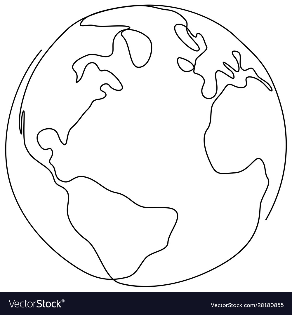 One line style world minimal globe earth Vector Image