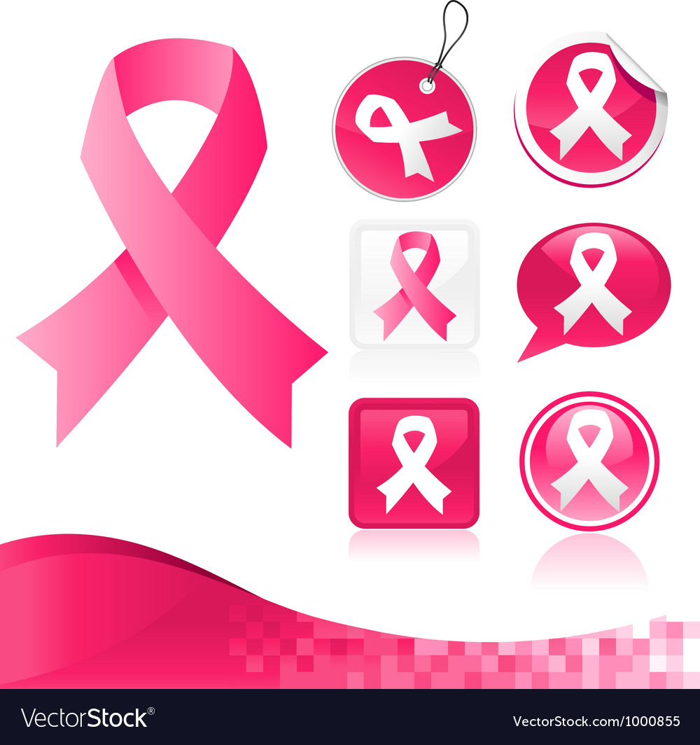 Pink Ribbons Kit Royalty Free Vector Image - Vectorstock