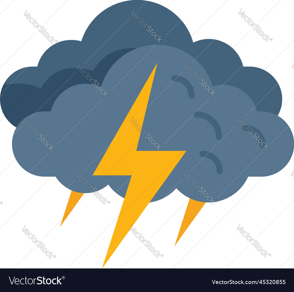 Summer storm icon flat lightning weather Vector Image