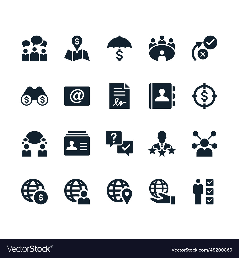 Business icons Royalty Free Vector Image - VectorStock