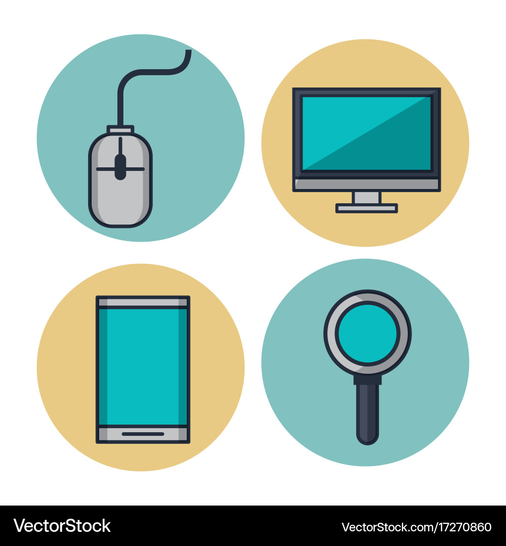 Creative process icons set Royalty Free Vector Image