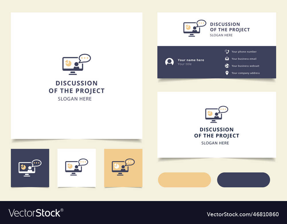 Discussion of the project logo design Royalty Free Vector