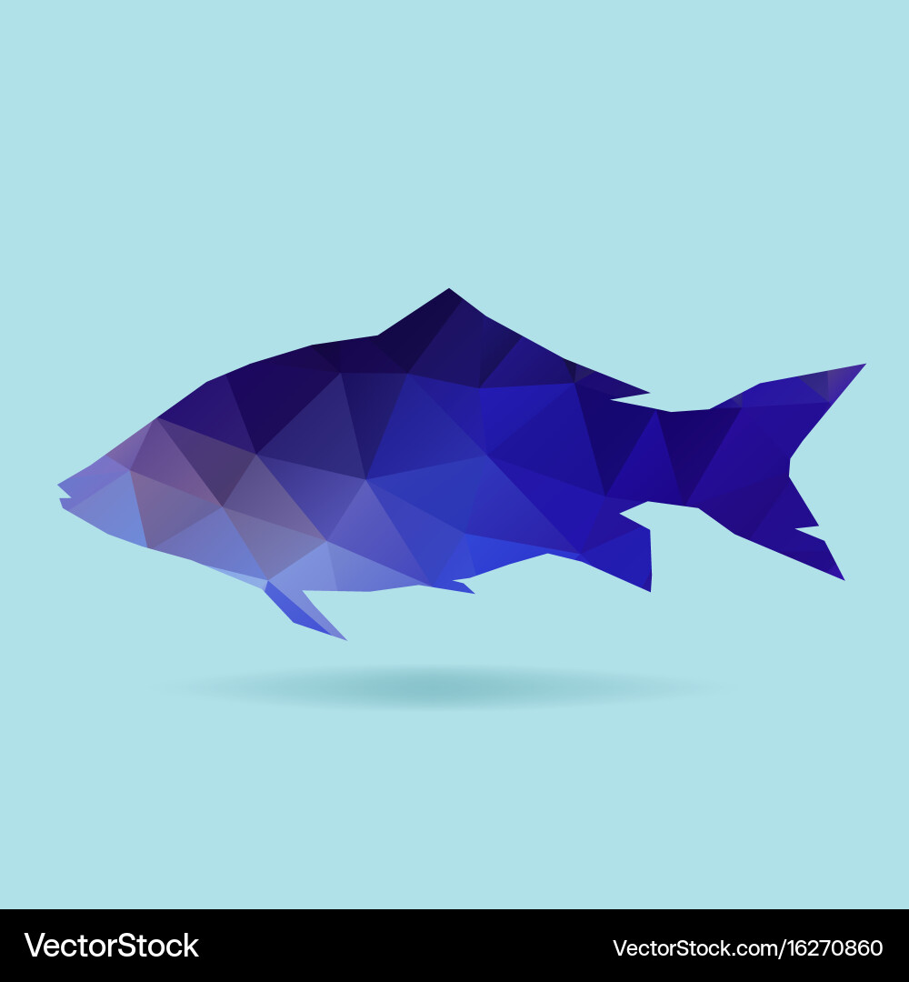 Fish polygon silhouette Royalty Free Vector Image