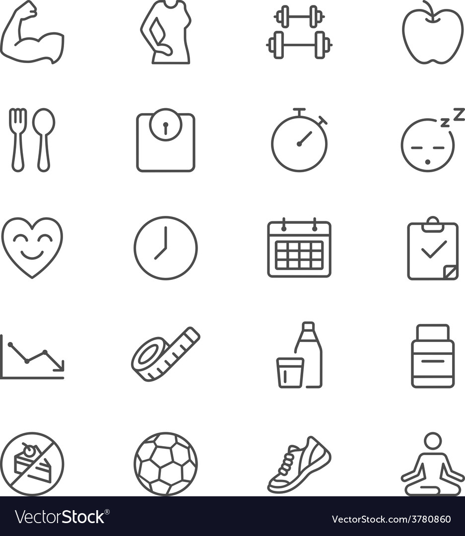 Healthcare thin icons Royalty Free Vector Image