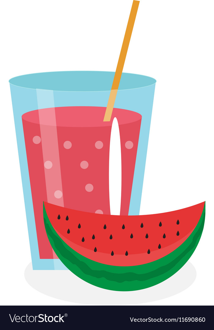 Watermelon juice in a glass fresh isolated Vector Image