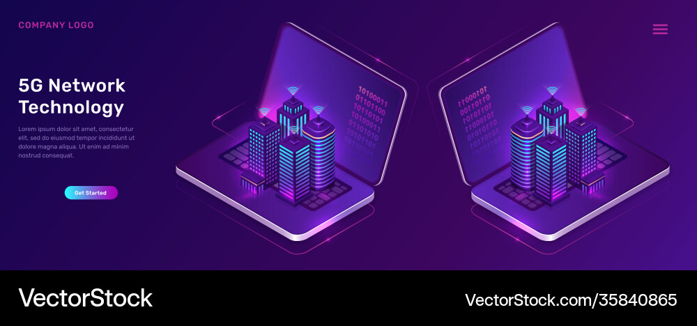 5g network technology isometric concept Royalty Free Vector