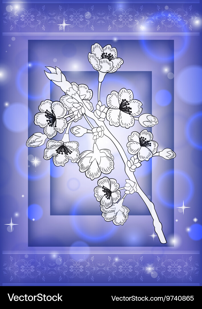 Abstract floral branch with background Royalty Free Vector